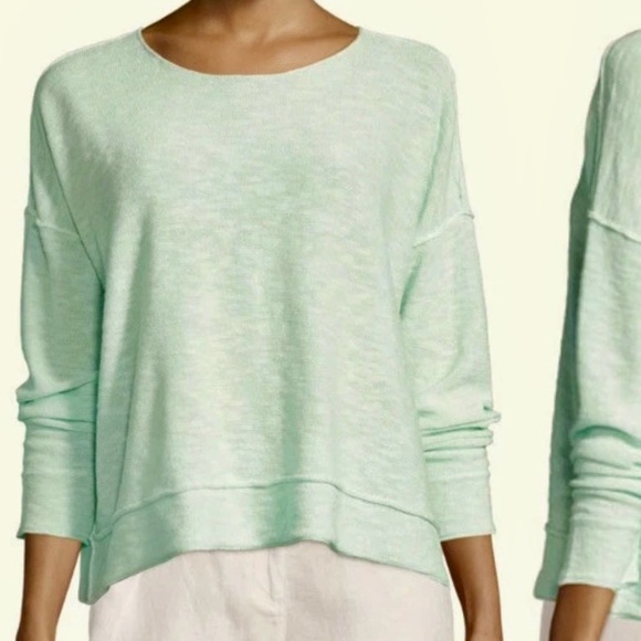 NWT Eileen Fisher organic linen/cotton round neck knit boxy top Sz L | $198 - Picture 6 of 13